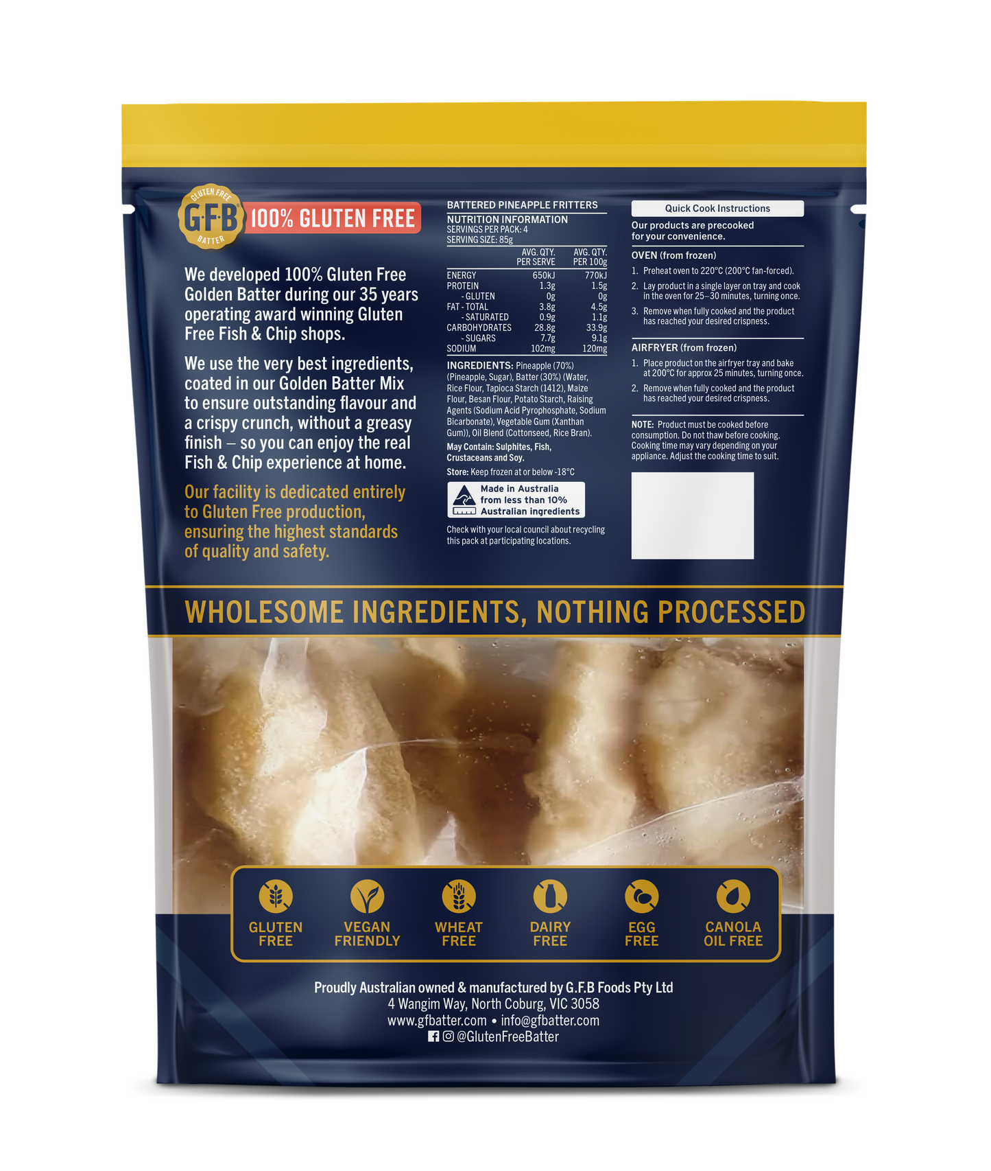 Pineapple Fritters in crispy batter